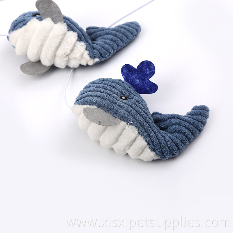 Factory stock plush dolphin interactive teaser stick cat toys